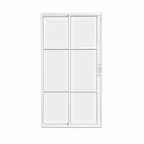 Porta Balcão 2 Folhas Vidro Alumínio Branco 210x150 Linha 22