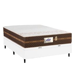 Cama Box Baú Casal Colchão Molas Flora Gazin + Box Sintético 52x138x188 Cor:Branco - 3