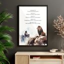 Ver imagem 2 de Quadro Leão e Jesus Salmos da Biblía Moldura Preta e Vidro
