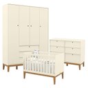 Ver imagem 1 de Quarto de Bebe Unique 4 Portas com Cômoda 6 Gavetas Off White Eco Wood - Matic