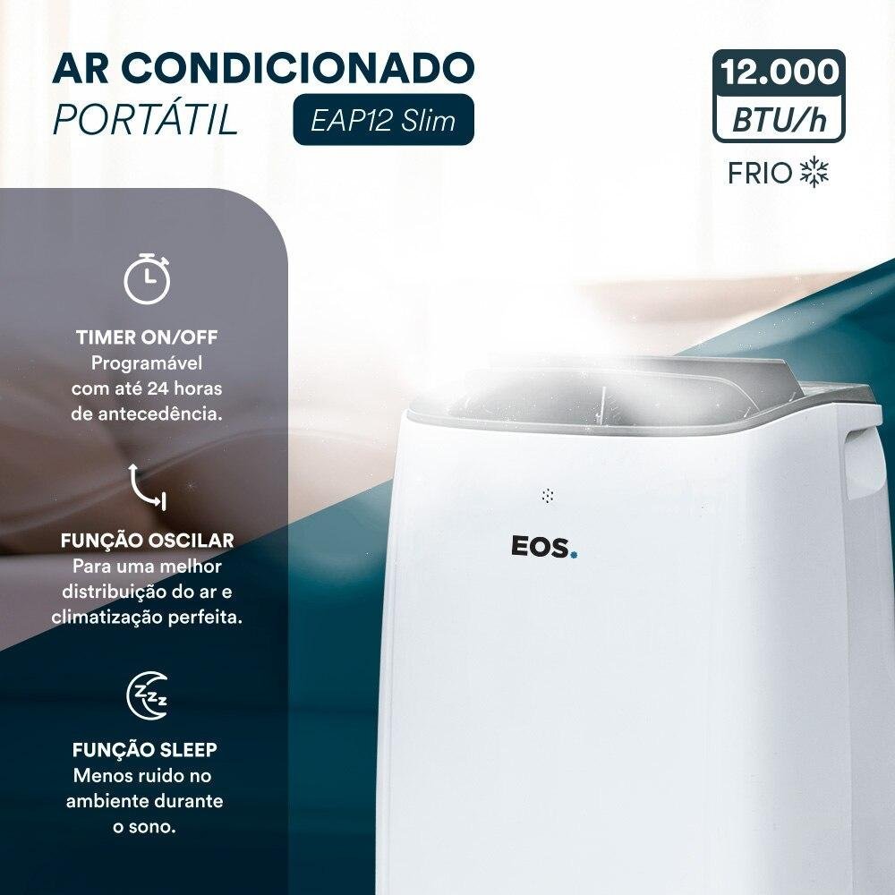 Ar-Condicionado Portátil 12000 BTUs EOS Slim EAP12F 110V - 9