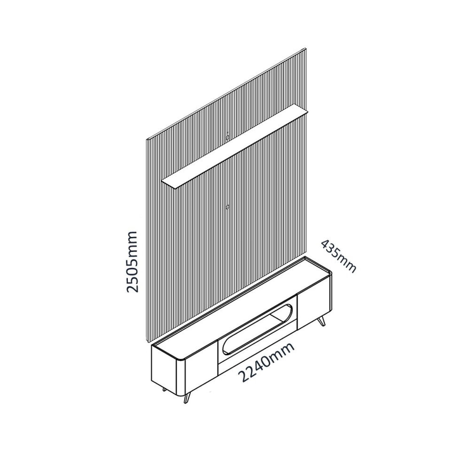 Rack com Painel para TV até 85 Polegadas 1 Gaveta 2 Portas LED Requinte Nobre - 3