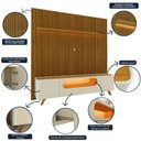 Ver imagem 4 de Rack com Painel para TV até 90 Polegadas 100% MDF Ripado Yescasa Marrom 310,5x224cm Pés em Madeira Maciça
