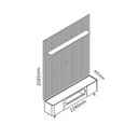 Ver imagem 4 de Rack com Painel Ripado para TV até 90 Polegadas 100% MDF com LED 224CMX310,5cm Pés em Madeira Maciça 1 Gaveta 2 Portas Requinte Nobre Yescasa Branco