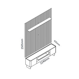 Rack com Painel para TV até 90 Polegadas 1 Gaveta 2 Portas LED Pés Vidro 220cm Requinte Nobre 100% MDF - 3