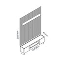 Ver imagem 3 de Rack com Painel Ripado para TV até 90 Polegadas 1 Gaveta 2 Portas LED Pés Vidro 220cm Requinte Nobre 100% MDF