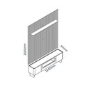 Ver imagem 3 de Rack com Painel Ripado para TV até 90 Polegadas 100% MDF com LED 224CMX310,5cm 1 Gaveta 2 Portas Vidro Requinte Nobre Yescasa Marrom