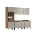 Ver imagem 2 de Cozinha Completa Modulada Firenze 5 Peças 14 Portas 2 Gavetas Cinza/Amendola/Nude Prime Tx