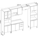 Ver imagem 3 de Cozinha Completa Modulada Firenze 5 Peças 14 Portas 2 Gavetas Cinza/Amendola/Nude Prime Tx