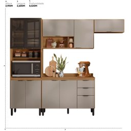 Cozinha Completa Firenze 4 Peças 10 Portas 2 Gavetas - 3