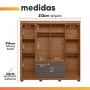 Ver imagem 4 de Guarda Roupas Casal com Espelho 8 Portas 6 Gavetas Titãs