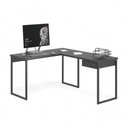 Ver imagem 1 de Mesa Home Office Escrivaninha L Industriale Preta com Gaveteiro