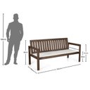 Ver imagem 5 de Conjunto 2 Poltronas Banco 3 Lugares com Almofadas e Mesa Madeira Maciça Yescasa