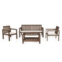 Ver imagem 2 de Conjunto 2 Poltronas Banco 3 Lugares com Almofadas e Mesa Madeira Maciça Yescasa