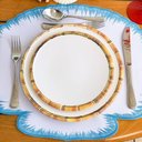 Ver imagem 4 de Prato Sobremesa Borda de Bambu Melamina Branco 22cm