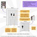 Ver imagem 2 de Kit Guarda-roupas Infantil 4 Portas 3 Gavetas e Cômoda 1 Porta 4 Gavetas Pimpolho Multimóveis