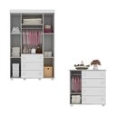 Ver imagem 5 de Kit Guarda-roupas Infantil 4 Portas 3 Gavetas e Cômoda 1 Porta 4 Gavetas Pimpolho Multimóveis