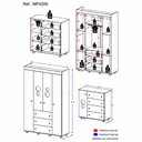 Ver imagem 4 de Kit Guarda-roupas Infantil 4 Portas 3 Gavetas e Cômoda 1 Porta 4 Gavetas Pimpolho Multimóveis