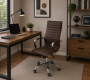 Ver imagem 1 de Cadeira Eames Esteirinha Presidente Escritório Boston Eames Alta - Marrom