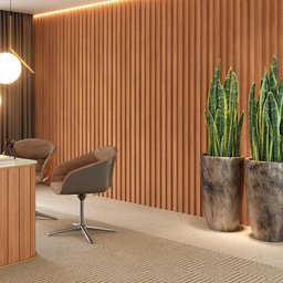 Painel Decorativo Ripado Mdf em Barra 134x250cm (3,35m²) Pa75 Dalla Costa -freijó - 1