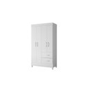 Ver imagem 2 de Guarda Roupas Solteiro 4 Portas 2 Gavetas Mobi Branco/Fosco