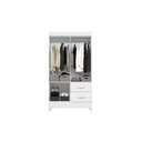 Ver imagem 4 de Guarda Roupas Solteiro 4 Portas 2 Gavetas Mobi Branco/Fosco