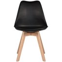 Ver imagem 4 de Cadeira Charles Eames Leda Luisa Saarinen Design Wood Estofada Base Madeira - Preta