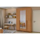 Ver imagem 1 de Guarda Roupa Casal 4 Portas (2 C- Espelho) e 2 Gavetas C- Pés Alonzo Amendoa - Lopas