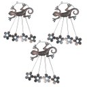 Ver imagem 1 de Sino Dos Ventos Flores Lagarto Kit 3 Unidades Decoraçao Jardim Quintal Varanda Ambiente Externo Enfe