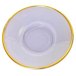 Jogo de Xícaras para Café Matte Lilás com Borda Dourada em Vidro com Pires 85ml - 8 Peças - 4