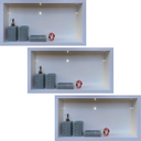 Ver imagem 7 de Kit com 3 Nichos em Porcelanato Banheiro Branco 60x32cm