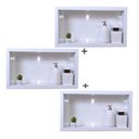 Ver imagem 2 de Kit com 3 Nichos em Porcelanato Banheiro Branco 60x32cm
