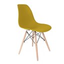 Ver imagem 1 de Cadeira Eames Amarelo Lumi em Polipropileno com Pés de Madeira para Sala de Jantar e Cozinha