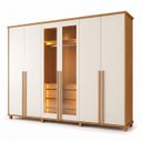 Ver imagem 2 de Guarda-Roupa Casal Reflecta 6 Portas 4 Gavetas com LED Cinamomo Off-White Bélgica