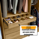 Ver imagem 5 de Guarda-Roupa Casal 6 Portas com LED e Vidro Reflecta 5 Gavetas Bélgica Bege/Cinamomo/Off White