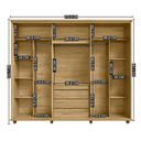 Ver imagem 2 de Guarda-Roupa Casal 6 Portas com LED e Vidro Reflecta 5 Gavetas Bélgica Bege/Cinamomo/Off White