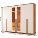 Ver imagem 3 de Guarda-Roupa Casal Reflecta 6 Portas 4 Gavetas com LED Cinamomo Off-White Bélgica