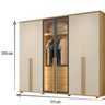 Guarda-Roupa Casal 6 Portas com LED e Vidro Reflecta 5 Gavetas Bélgica - 3