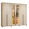 Guarda-Roupa Casal 6 Portas com LED e Vidro Reflecta 5 Gavetas Bélgica - 2