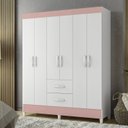 Ver imagem 3 de Guarda Roupas Casal 6 Portas 2 Gavetas Mobi Branco/Fosco