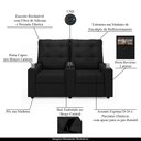 Ver imagem 4 de Poltrona do Papai Reclinável Cinema 2 Lugares Manual Baú Usb Haifa F05 Facto Preto - Lyam Decor