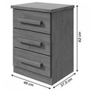 Ver imagem 3 de Mesa de Cabeceira Baião 3 Gavetas Amêndoa Clean - Móveis Lopas