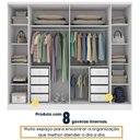 Ver imagem 7 de Quarto de Casal Roupeiro 6 Portas Portugal, Cama Casal, Cabeceira e Cômoda 5 Gavetas Branco/Neve