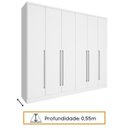 Ver mais imagens de Quarto de Casal Roupeiro 6 Portas Portugal, Cama Casal, Cabeceira e Cômoda 5 Gavetas Branco/Neve