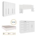 Ver imagem 2 de Quarto de Casal Roupeiro 6 Portas Portugal, Cama Casal, Cabeceira e Cômoda 5 Gavetas