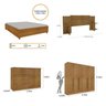 Quarto de Casal Roupeiro 6 Portas Portugal, Cama Casal, Cabeceira e Cômoda 5 Gavetas - 3