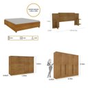 Ver imagem 3 de Quarto de Casal Roupeiro 6 Portas Portugal, Cama Casal, Cabeceira e Cômoda 5 Gavetas