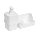 Ver imagem 1 de Conjunto Dispenser Pump Porta Detergente C/ Bandeja para Esponja Organizador de Pia Cozinha:branco
