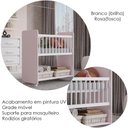 Ver imagem 4 de Mini Berço Grade Movel 89 Cm Outside Branco Rosa Mobbs