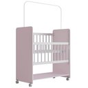 Ver imagem 1 de Mini Berço Grade Movel 89 Cm Outside Branco Rosa Mobbs